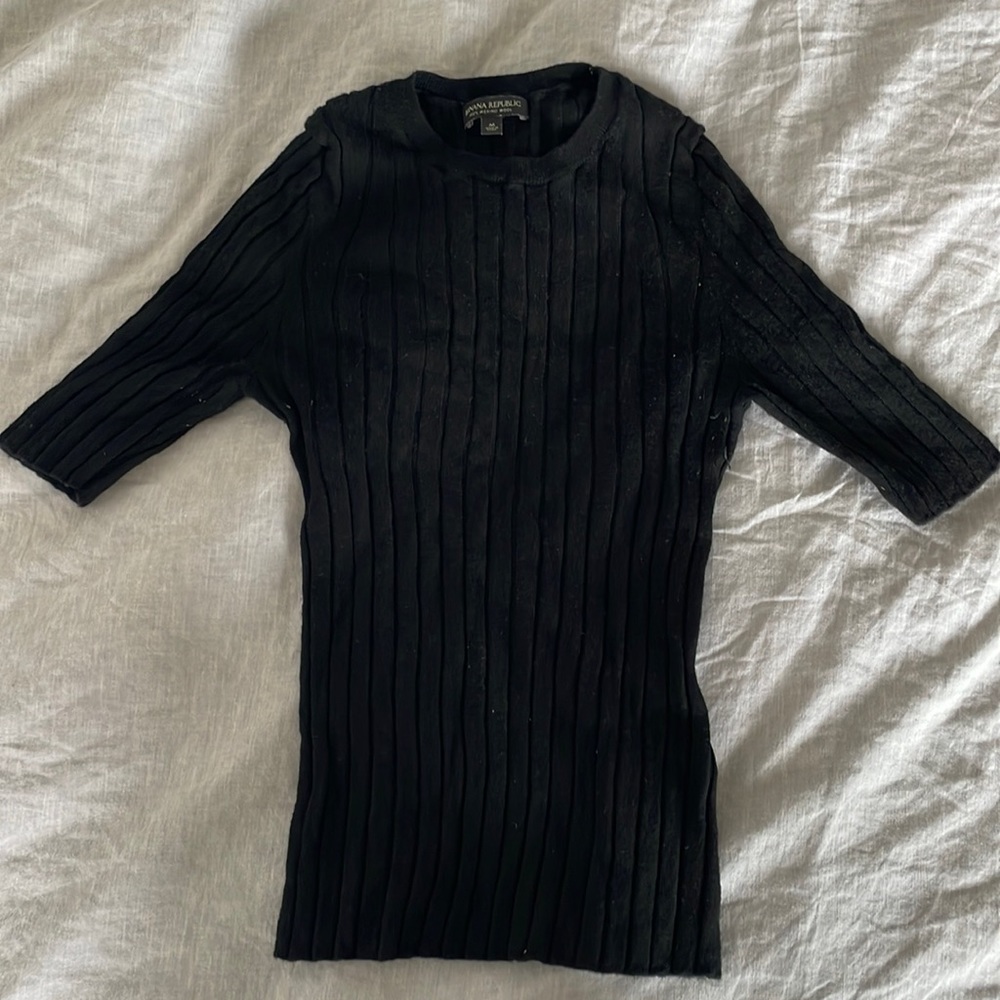 Black wool banana republic top